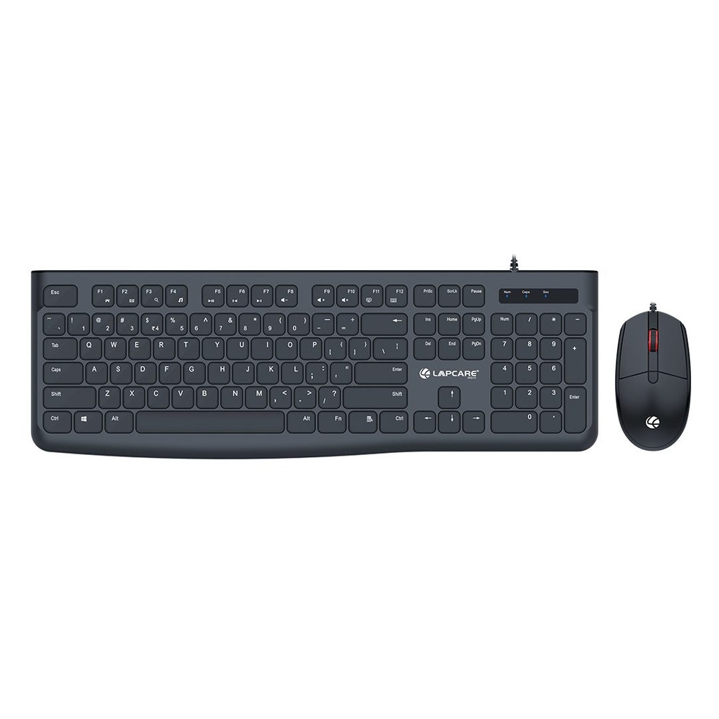 [LKKBWC10143] E10 Wired Keyboard & Mouse Combo, 104 Keys USB Keyboard, 2000 DPI Mouse- Black (LGC-006)