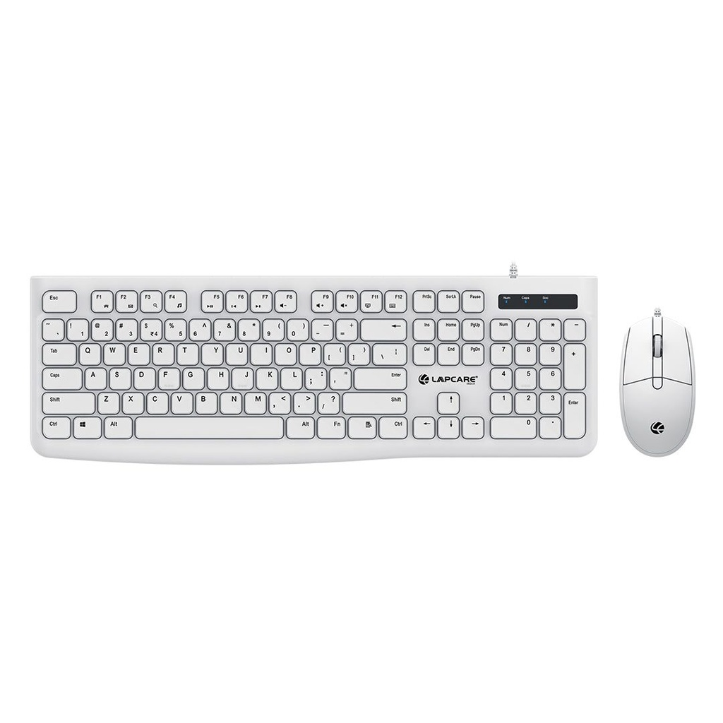 [LKKBWH10146] E10 Wired Keyboard & Mouse Combo, 104 Keys USB Keyboard, 2000 DPI Mouse- White (LGC-006)